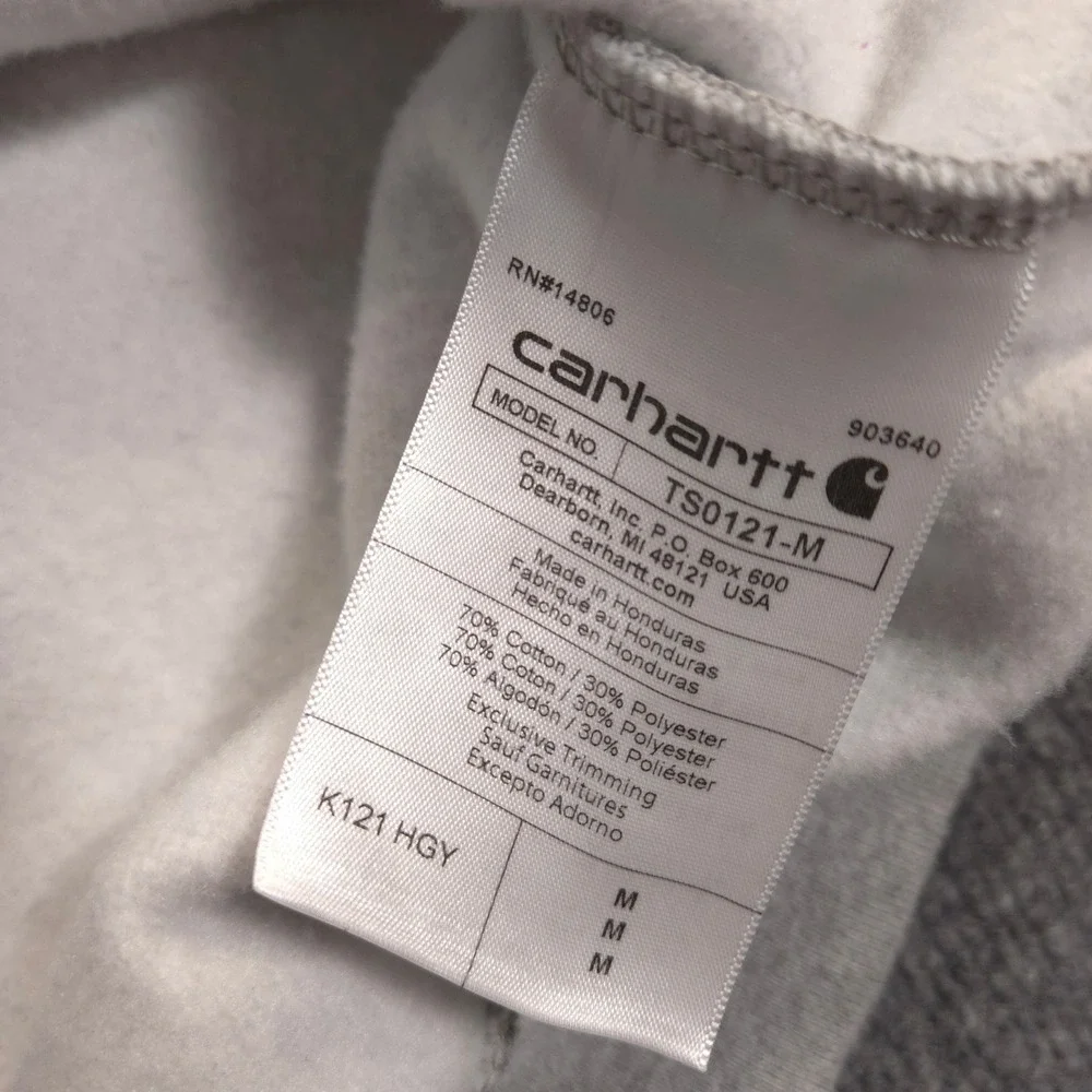 Carhartt Hoodie Mens M Gray Heather Marquette Loose Fit Lincoln Sudbury Warriors